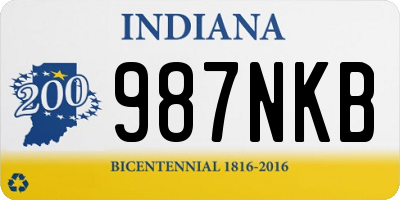 IN license plate 987NKB