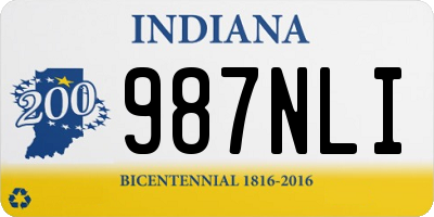 IN license plate 987NLI
