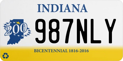 IN license plate 987NLY