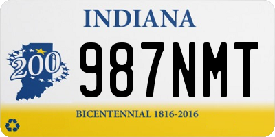 IN license plate 987NMT