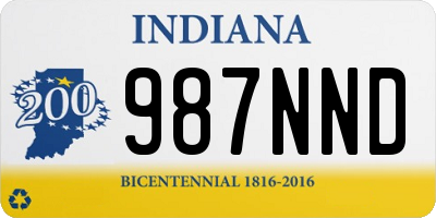 IN license plate 987NND
