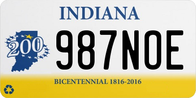 IN license plate 987NOE