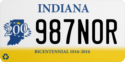 IN license plate 987NOR