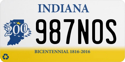 IN license plate 987NOS