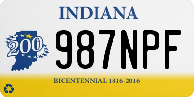 IN license plate 987NPF