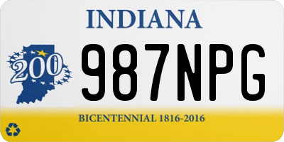 IN license plate 987NPG