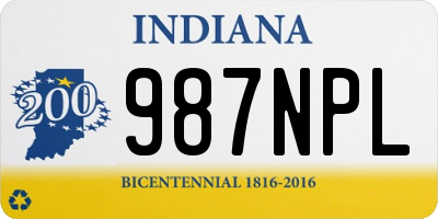 IN license plate 987NPL