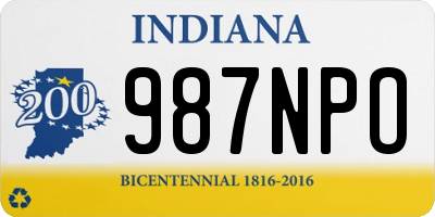 IN license plate 987NPO
