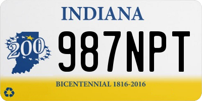 IN license plate 987NPT