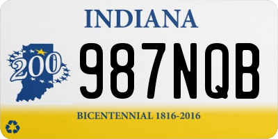 IN license plate 987NQB