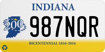 IN license plate 987NQR