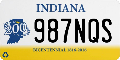 IN license plate 987NQS