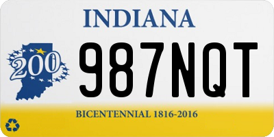 IN license plate 987NQT