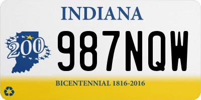 IN license plate 987NQW