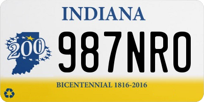 IN license plate 987NRO