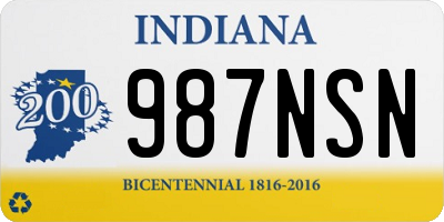 IN license plate 987NSN