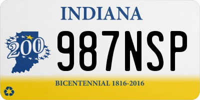 IN license plate 987NSP