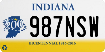 IN license plate 987NSW