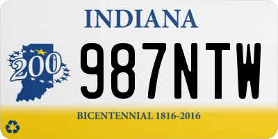 IN license plate 987NTW