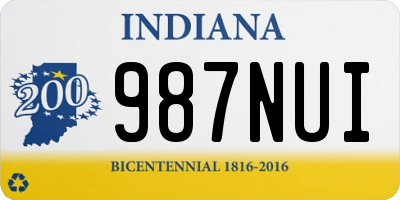 IN license plate 987NUI