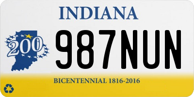 IN license plate 987NUN