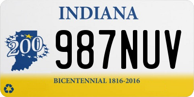 IN license plate 987NUV
