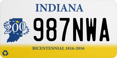 IN license plate 987NWA