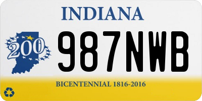 IN license plate 987NWB