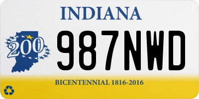 IN license plate 987NWD