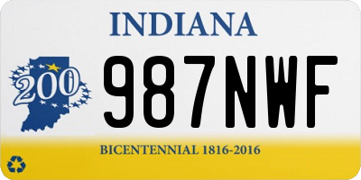 IN license plate 987NWF