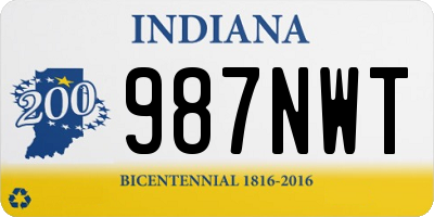 IN license plate 987NWT