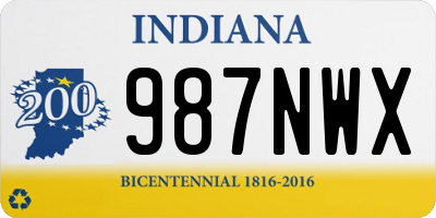 IN license plate 987NWX