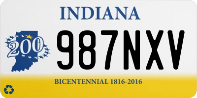 IN license plate 987NXV