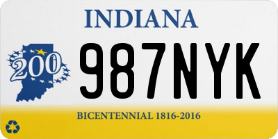 IN license plate 987NYK
