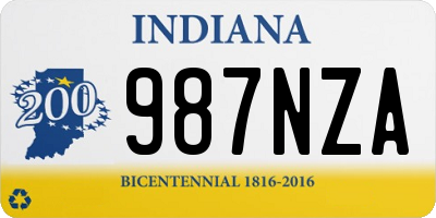 IN license plate 987NZA