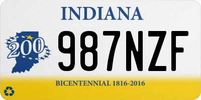 IN license plate 987NZF