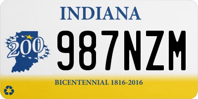 IN license plate 987NZM