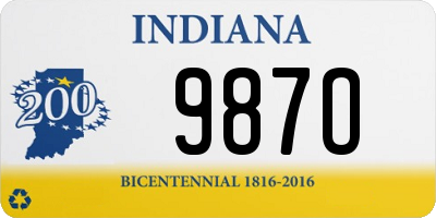 IN license plate 987O