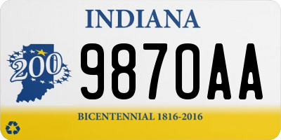 IN license plate 987OAA