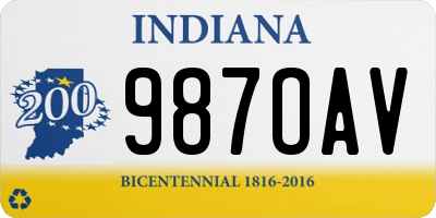 IN license plate 987OAV