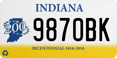 IN license plate 987OBK