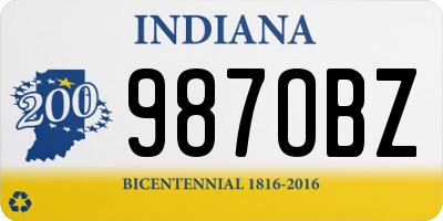 IN license plate 987OBZ