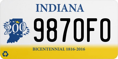 IN license plate 987OFO