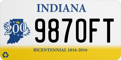 IN license plate 987OFT