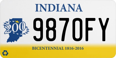 IN license plate 987OFY