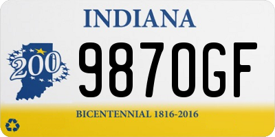 IN license plate 987OGF