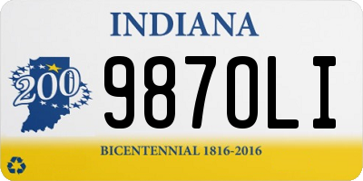 IN license plate 987OLI