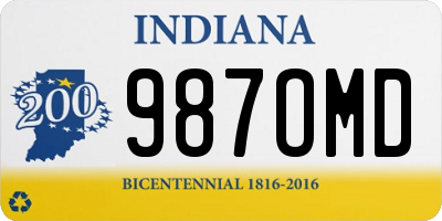 IN license plate 987OMD