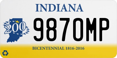 IN license plate 987OMP