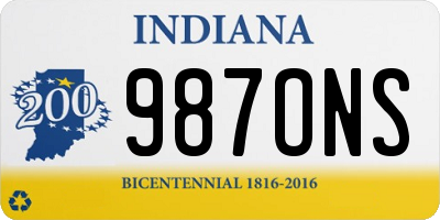 IN license plate 987ONS